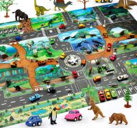 130*100 Waterproof Map City Traffic Forest Play Mat City Road Map/Traffic signs /Alloy Car Model For Children Educational Toys