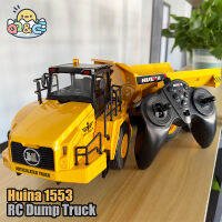 116 Rc รถบรรทุก Dumper Huina 1553 Excavator Crawler 9Ch 2.4G วิทยุควบคุมรถยนต์ไฟฟ้ารถแทรกเตอร์รุ่นของเล่นสำหรับของขวัญเด็ก