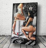 JEREMY WORSTThreeSome เซ็กซี่โปสเตอร์วิสกี้ Jack Daniels Wall Art บาร์ไวน์อะคริลิคตกแต่งสำนักงาน Fun Night ของขวัญมีของแต่งหน้าเค้กนาฬิกาเก่าฉลากหมายเลขขวดหญิง