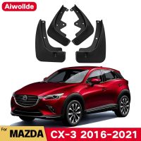 แผ่นบังโคลนสำหรับ Mazda CX3 CX 3 2016-2021 2017 2018 DK แผ่นแผ่นกันกระเซ็นบังโคลนหน้าหลังอุปกรณ์แต่งภายนอกรถบังโคลน