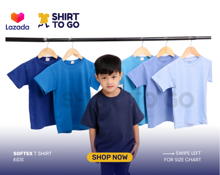 Kids Size Plain Tshirt Softex Shades Of Blue 