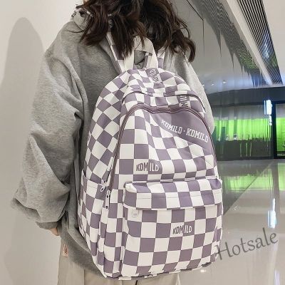 【hot sale】✜♝ C16 New Ins Student Plaid Schoolbag Large-capacity Computer Backpack Girls Travel Bag