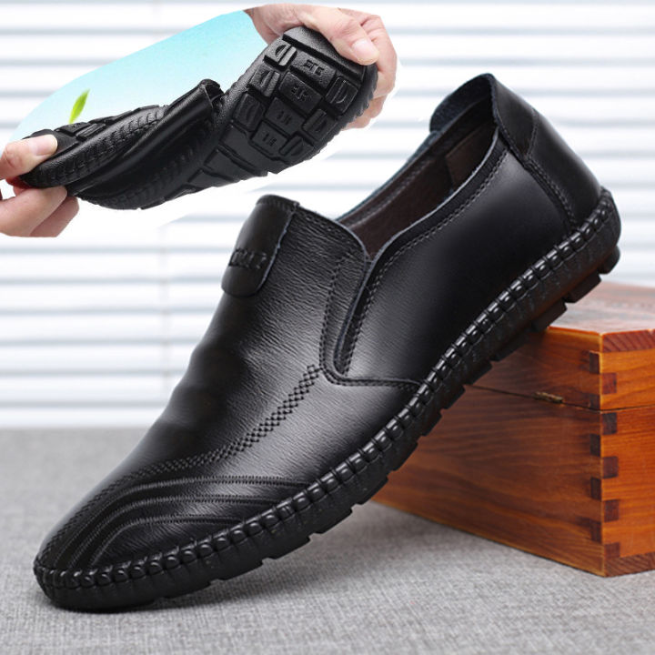 HOT ○ Leather Men Casual Shoes Luxury Brand Mens Loafers Moccasins  Breathable Slip on Black Driving Shoes Male LOWEST PRICE 