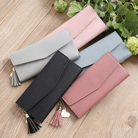 Women Fashion Solid Color Long Wallet Leather Coin Purse