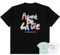 [Acme De La Vie] สีเทียนไล่ของแท้100% เสื้อยืดโลโก้แขนสั้นสีดำ ADLV