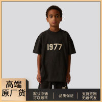 2022 เสื้อผ้าเด็ก ESSENTIALS เด็ก 1977 แขนสั้น T เสื้อยืดทรงหลวม FOG เส้นคู่ ~