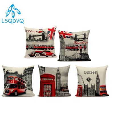 hot！【DT】₪  New British Textile Sofa Cushion Cover Throw Polyester Pink Pillowcases
