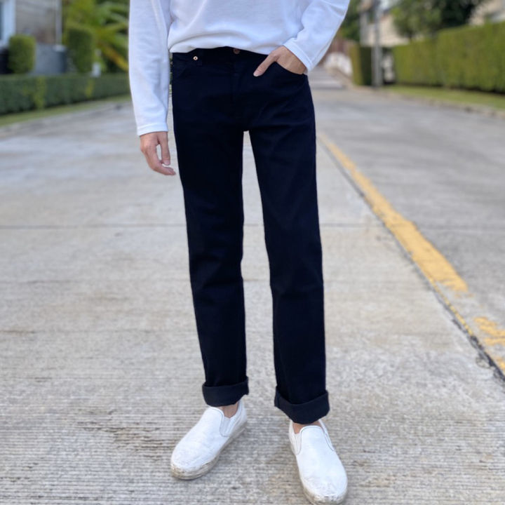golden-zebra-jeansกางเกงยีนส์ชายขากระบอกเล็กสีดำสุดฮอตลุคโอปป้า-sizeเอว-28-44