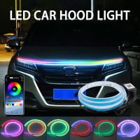 RXZ APP Remote Control RGB Led Colorful Car Headlight Strip 12v Universal for Car Hood Decorative Light Daytime Running Light