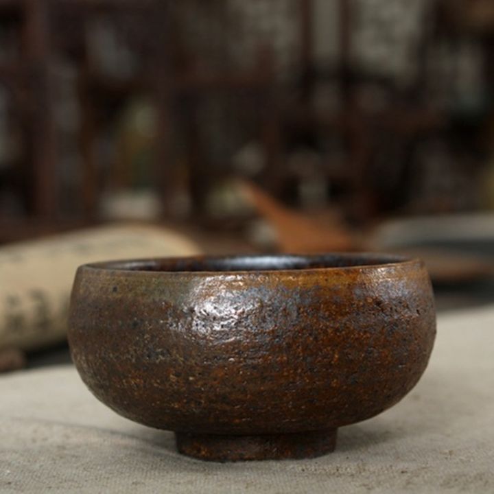 vintage-coarse-pottery-tea-master-cup-japanese-style-rust-glaze-tea-cup-tea-bowl-ceramics-creative-home-decor