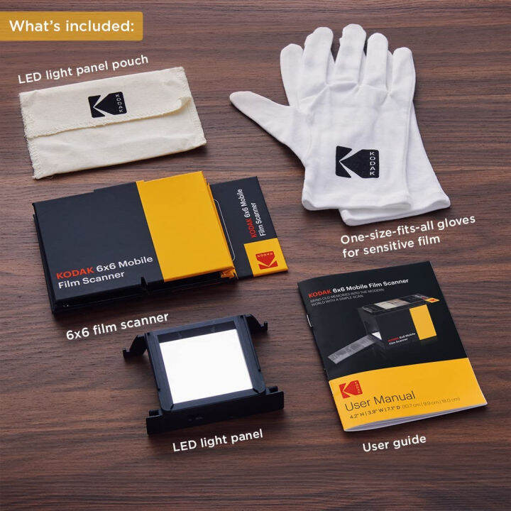 kodak-6x6-mobile-film-scanner-convert-and-save-6x6-slides-amp-negatives-120-amp-220-film-formats-to-your-smartphone-eco-friendly-cardboard-scanner-box-led-light-panel-amp-gloves