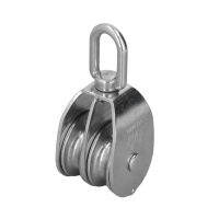 50mm/2.0in Marine Pulley Double Roller 400kg Loading 304 Stainless Steel Heavy Duty for Yachts Boats