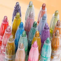 8 สี Double Outline ปากกา Line Outline Art MARKER ปากกา DIY สมุดภาพไดอารี่โปสเตอร์การ์ดภาพวาด Graffiti Highlighter-zptcm3861