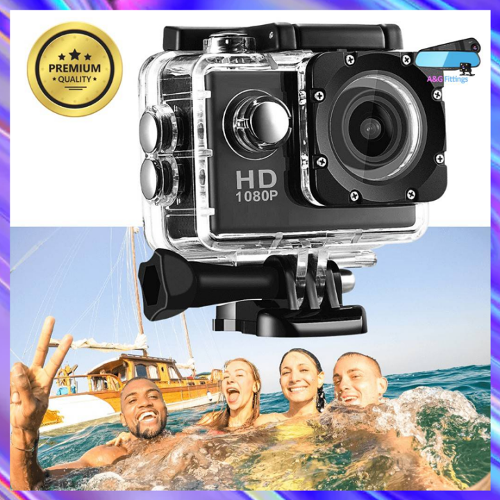 Sports Action Camera Waterproof Rechargeable Outdoor 1080p Ultra HD