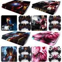 Marvel Iron Man Skin Sticker Protective Film for PlayStation4 Slim PS4 PS4Slim Console Controller Accessories GamePad Cover Para
