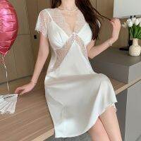 --SY23726▲ gh-end sexy jamas womens lace h d spenders ghtdress womens summer net red ice silk th sectn home clot