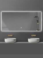 [COD] Backlit square mirror bathroom smart touch screen led with light anti-fog wall-mounted toilet