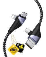 สายชาร์จและซิ้งค์ข้อมูล  RayCue BlitzLink Omni 1.2M Braided Multifunctional 4-in-1 Chrage&amp;Sync Cable