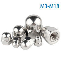 10 ชิ้น M3 M4 M5 M6 M8 M10 M12 M14 M16 M18 Acorn Cap Nut 304 สแตนเลสตกแต่งโดมหมวกถั่วตาบอดถั่ว-cijiha