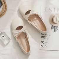 Cheong-sam shoes bridesmaid everyday but not tired feet engagement with skirt thick with Mary Jane shoes 2023 new female