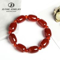 JD 13x18mm Barrel Shape Red Agate Beads Bracelet Hight Quality Carnelian Natural Stone Jewelry Gift For Mom Wholesale Heath