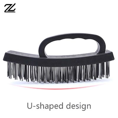 Steel Wire Brush Industrial Derusting Polishing Remove Dirt Oil Stains Kitchen Fish Scale Planer Home Cleaning Tools PP Handle