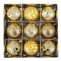 9 Pieces/Set of Boxed Christmas Ball Set, Glitter Ball, Christmas Tree Decoration, New Year Party Pendant