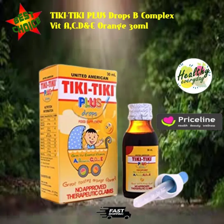 TIKI TIKI PLUS Drops B Complex+Vit A,C,D&E Orange 30ml Lazada PH
