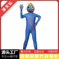 [COD] costume rainbow friend cos suit blue jumpsuit full set with headgear mask