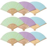 【CW】 Fan Folding Hand Fans Diy Paper Held Japanese Handheld Painting Chinese Wedding Blank Unpainted Kids Silk Taidancing Decorative