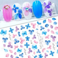 【LZ】 Nails stickers decal decoration Hydrangea tulip sunflower Smiley nail decoration DIY Creative Designs Watermark Decals Tool