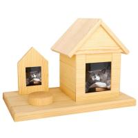 dyhewa Dog Cremation Urn Wood Ashes Keepsake For Pets With Photo Frame Pet House Shape Funeral Urns Dog Memorial Gifts Cat Loss Gifts