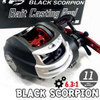 รอกหยดน้ำ Black Scorpion 11BB หมุนซ้าย สีดำ