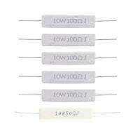 10Pcs 10W 5 Ceramic Cement Power Resistor 10 Watt - 5 Pcs 50 Ohm 5Pcs 100 Ohm