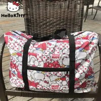 Sanrio Hello Kitty Travel Bags Canvas Portable Folding Luggage Case Y2k Women Men Large Capacity Storage Bag Trip Business BagsShoe Bags