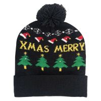 LED Christmas Knitted Hat Wide Application Knitted Beanie For Adults Kids Woman Man In Winter