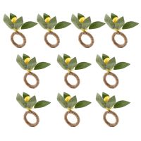 10PCS Handmade Napkin Rings Yellow Faux Lemon with Vine Napkin Ring for Wedding, , Banquet, Serviette