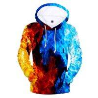 Sudaderas con capucha 3D Fire 3D para niños y mujeres, ropa informal harajuku, chaqueta de alta calidad, abrigo, ropa de calle