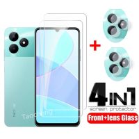 4 In 1สำหรับ Realme C51 RealmeC51 C 51 NFC 2023คลุมทั้งหมดปกป้องหน้าจอฟิล์มกระจกนิรภัยใสกล้องกระจกป้องกันเลนส์ติดฟิล์ม