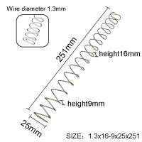 Custom 30 Round Accessories 251mm Length Spring Accessories Wire Diameter 1.3mm Steel Rectangular Springs Compression Spring Nails Screws Fasteners