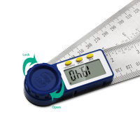 200มิลลิเมตรสแตนเลสมุมไม้บรรทัดจอแสดงผล LCD 360องศาอิเล็กตรอน Goniometer ไม้โปรแทรกเตอร์มุม Finder งานไม้เครื่องมือวัด