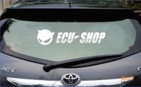 สติ๊กเกอร์ อีซียู สติ๊กเกอร์ ECU SHOP สติ๊กเกอร์ติดหลังรถ ติดกระจกรถ สติ๊กเกอร์แต่งรถ  กว้าง 34x สูง7.6 CM