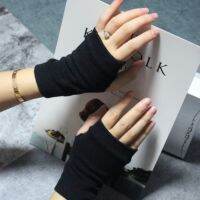 Combed Cotton Couple Gloves Fingerless Open Finger Knitted Half-finger Short Type Male and Female Student