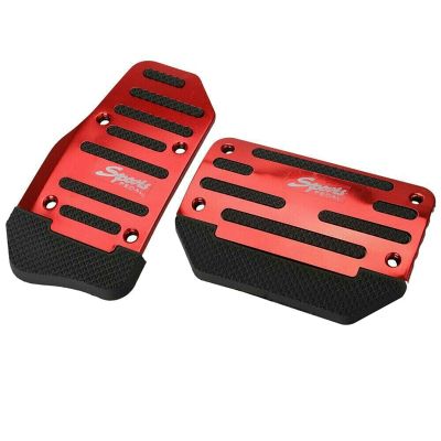 Universal Red Gas Accelerator Pedal and Brake Pedal Cover Foot Pad Non-Slip for Automatic Transmission Car