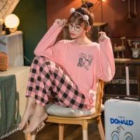 Women Pajamas Set Cute Cartoon Homewear Home Clothes Lounge Wear Autumn Long Sleeve Female Sleepwear Pijamas Feminino