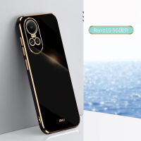 สำหรับ OPPO Reno 10 Pro/Reno 10 Ro + 5G ฝาหลังป้องกันแรงกระเทือนแฟชั่นนุ่มมันวาวพร้อมเคสป้องกันเลนส์กล้อง