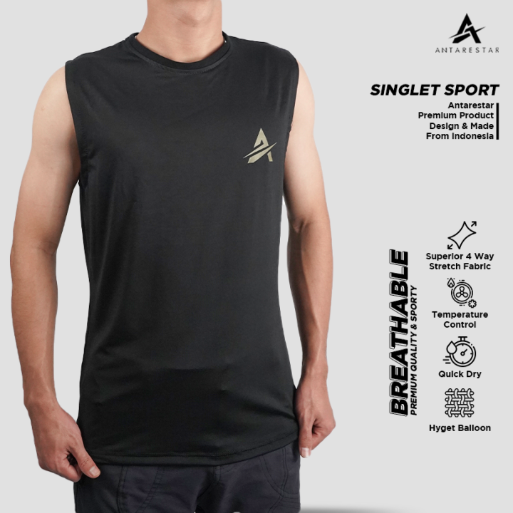 Singlet Tanktop Lekbong Pria Olahraga Gym Kaos Dalam Manset Murah