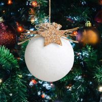 ลูกบอลของขวัญประดับเกล็ดหิมะต้นคริสต์มาสแขวนเกล็ดหิมะทำจากโฟมวิสเซียการตกแต่งคริสต์มาส