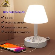 Đèn để bàn thông minh, đèn ngủ kết hợp ổ cắm USB, 3 màu sắc có sạc nhanh