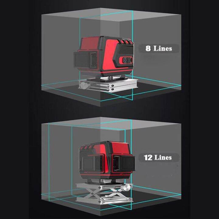 ไฟสีฟ้า8เส้น3d-ความแม่นยำสูงแนวนอนรีโมทคอนโทรลแนวตั้งตัวปรับระดับเลเซอร์360-ระบบปรับระดับตัวเองเครื่องมือก่อสร้าง